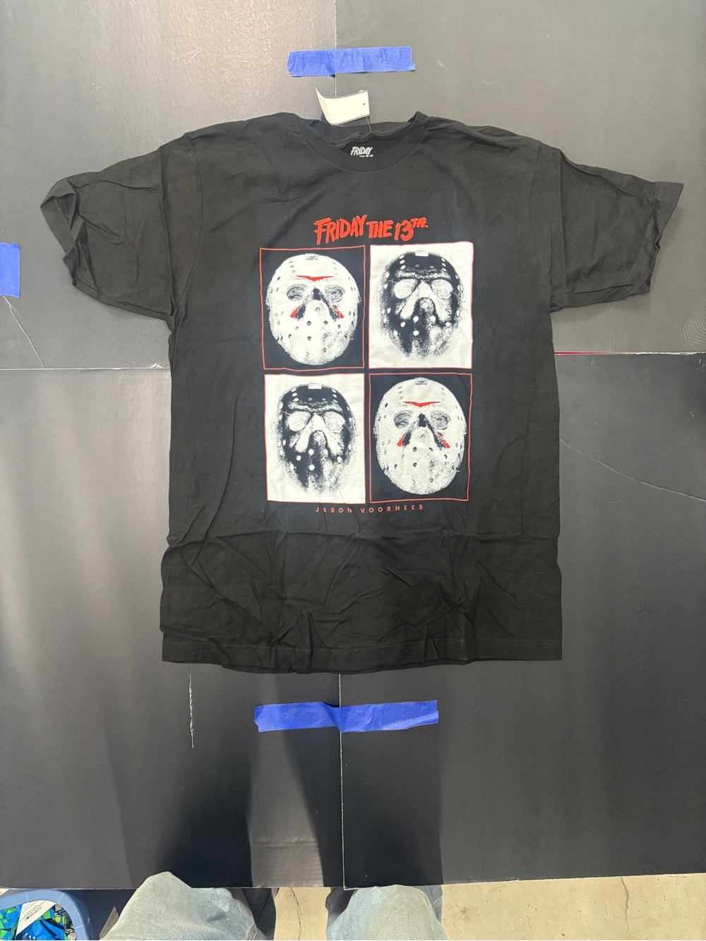 Friday the 13th Black Graphic Tee - Jason Mask Panels